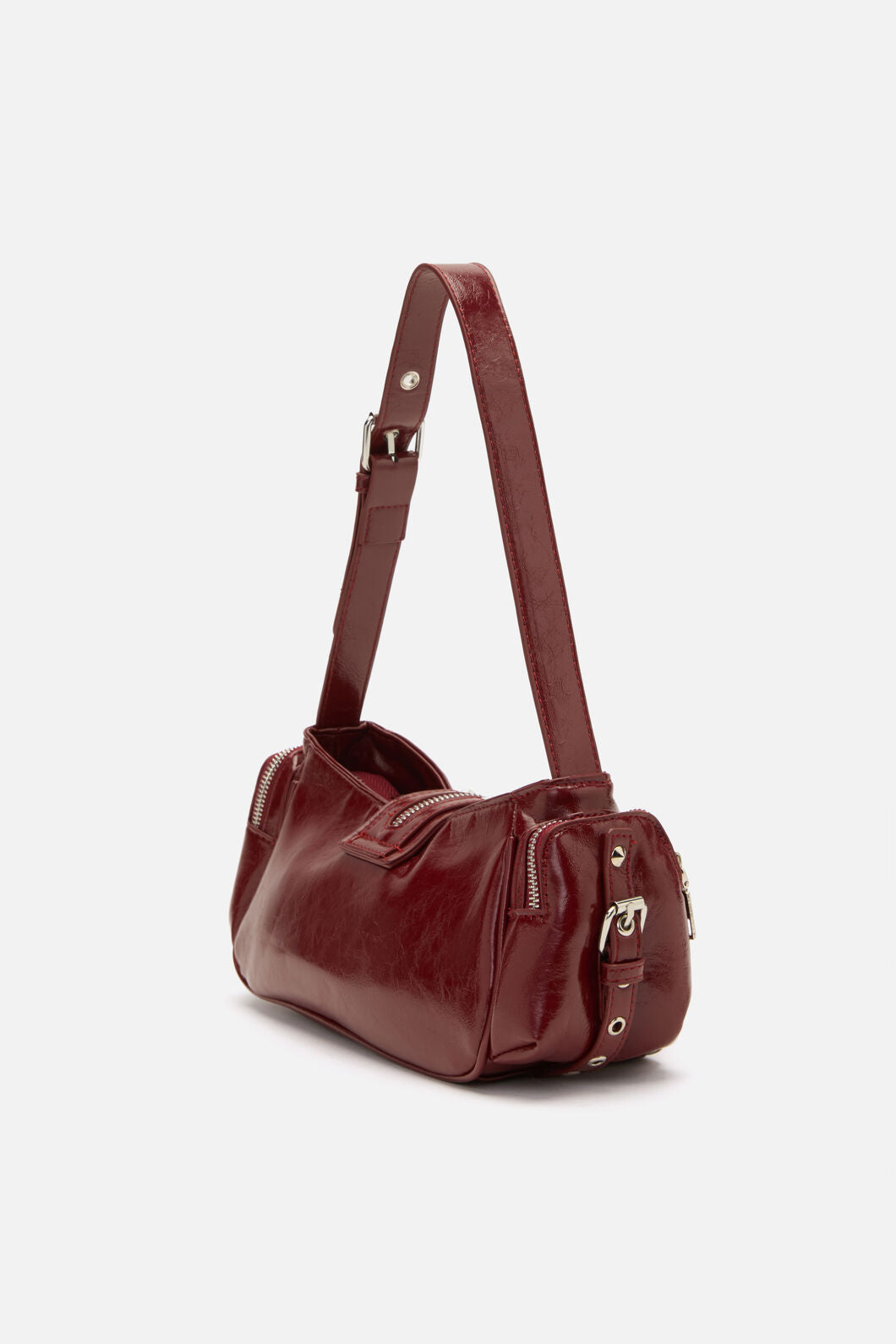 Dangerfield - Dark Red Stud Shoulder Bag - dark-red