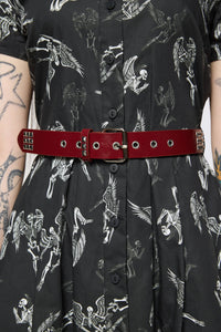 Dangerfield - Dark Red Pyramid Stud Belt - dark-red