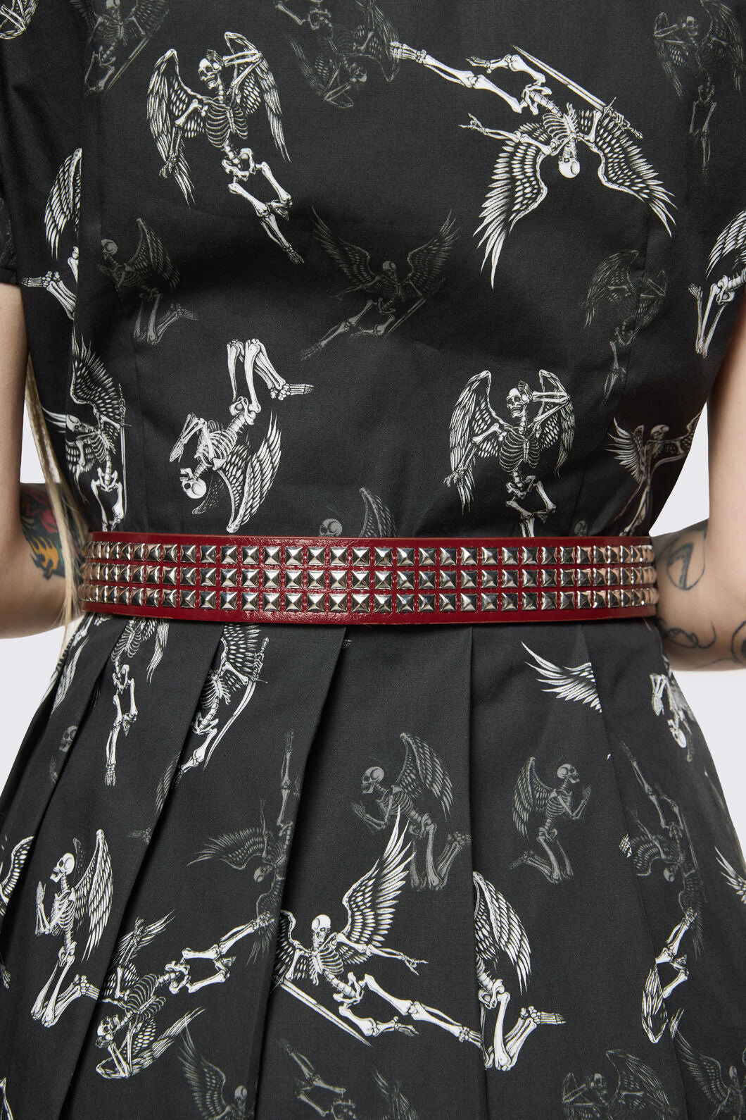 Dangerfield - Dark Red Pyramid Stud Belt - dark-red