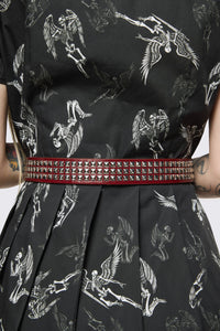 Dangerfield - Dark Red Pyramid Stud Belt - dark-red