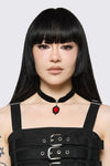 Dangerfield - Red Velvet Charm Choker - black-red
