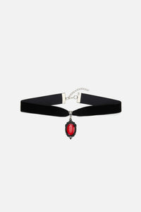 Dangerfield - Red Velvet Charm Choker - black-red