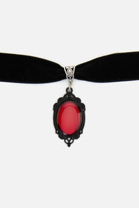 Dangerfield - Red Velvet Charm Choker - black-red