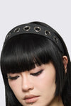 Dangerfield - Denim Eyelet Headband - black