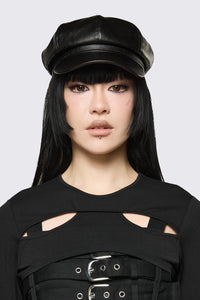 Dangerfield - PU Page Hat - black