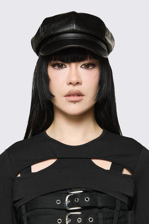 Dangerfield - PU Page Hat - black