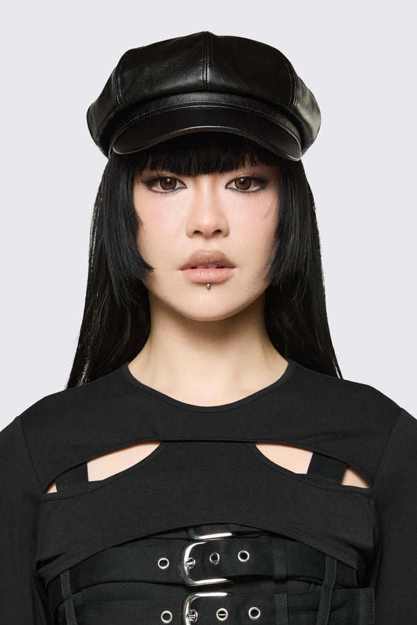 Dangerfield - PU Page Hat - black