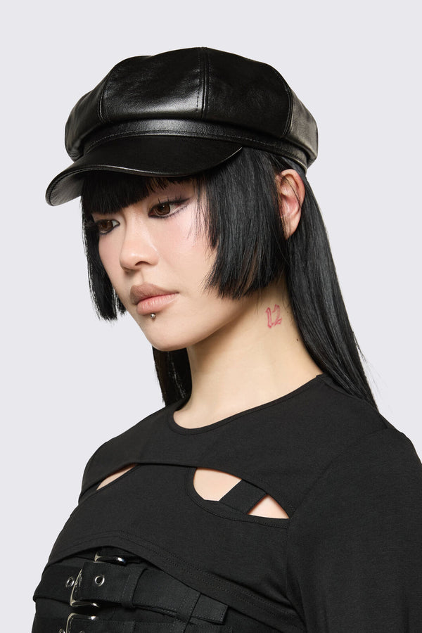 Dangerfield - PU Page Hat - black