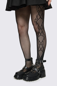 Dangerfield - Side Detail Fishnet Tights - black