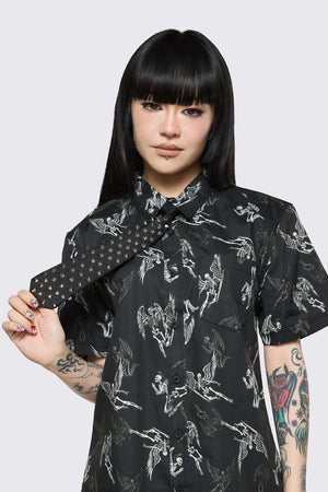 Dangerfield - Stud Neck Tie - black-silver