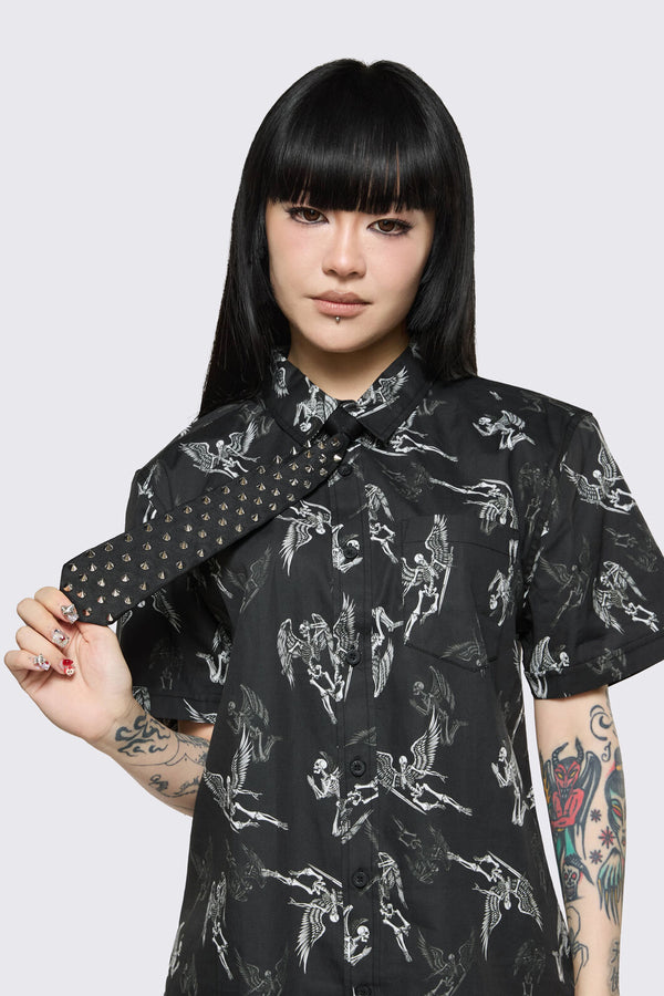 Dangerfield - Stud Neck Tie - black-silver