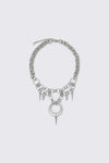 Dangerfield - Chain & Rings Necklace - silver