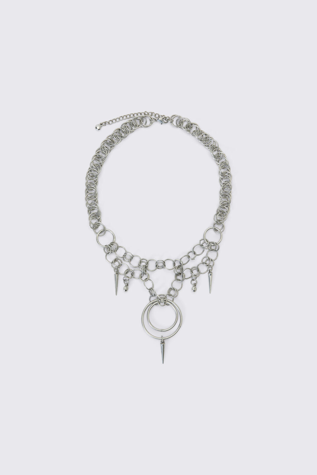 Dangerfield - Chain & Rings Necklace - silver