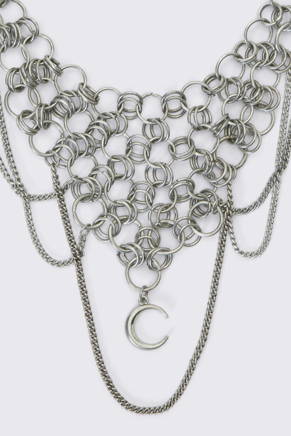 Dangerfield - Chain Moon Necklace - silver