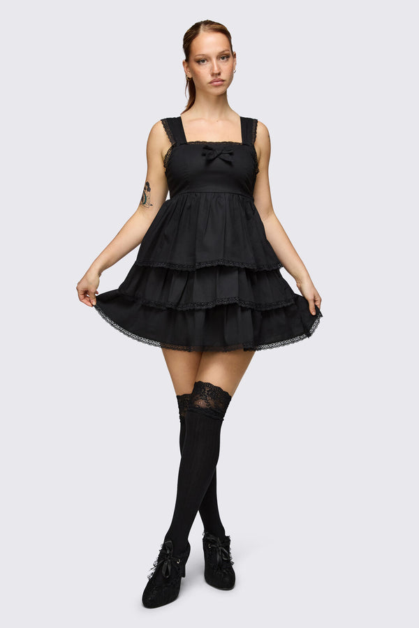 Dangerfield - Long Lace Top Sock - black