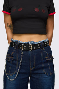 Dangerfield - Classic Eyelet Chain Belt - black