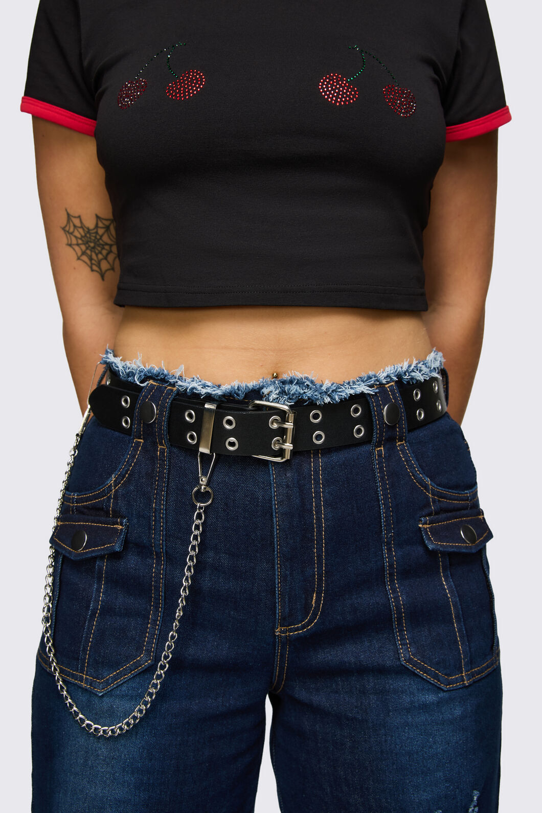 Dangerfield - Classic Eyelet Chain Belt - black