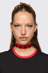 Dangerfield - Red & Black Spike Choker - red