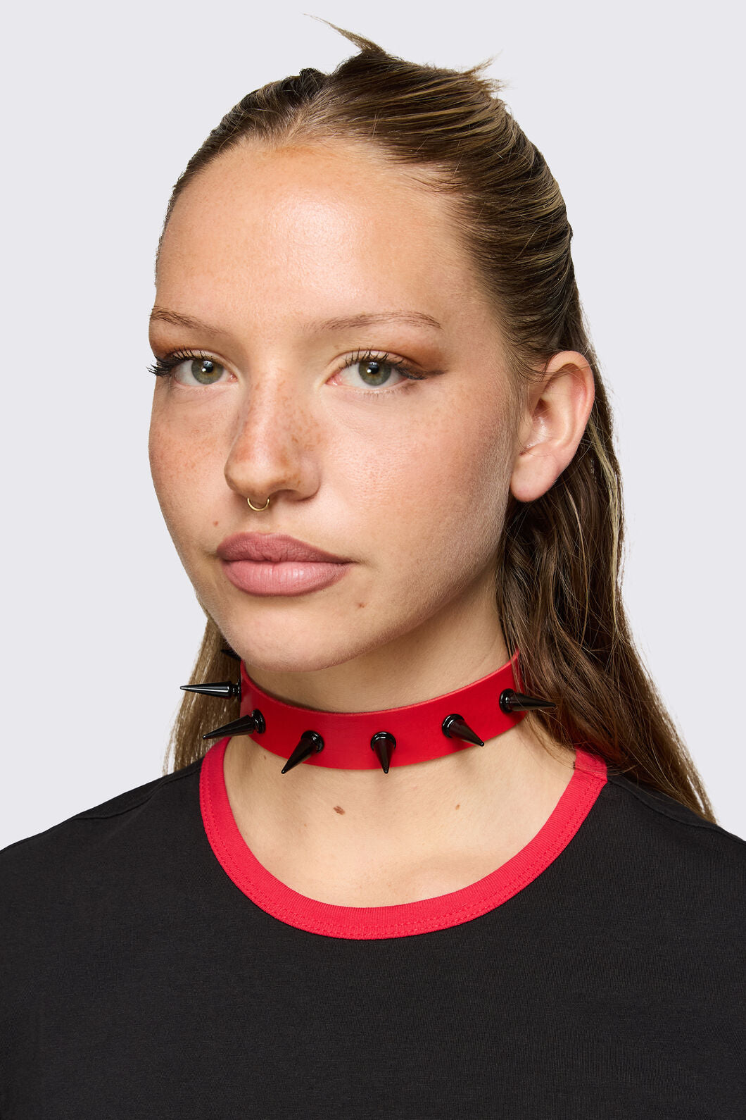 Dangerfield - Red & Black Spike Choker - red