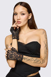 Dangerfield - Black Rose Lace Gloves - black