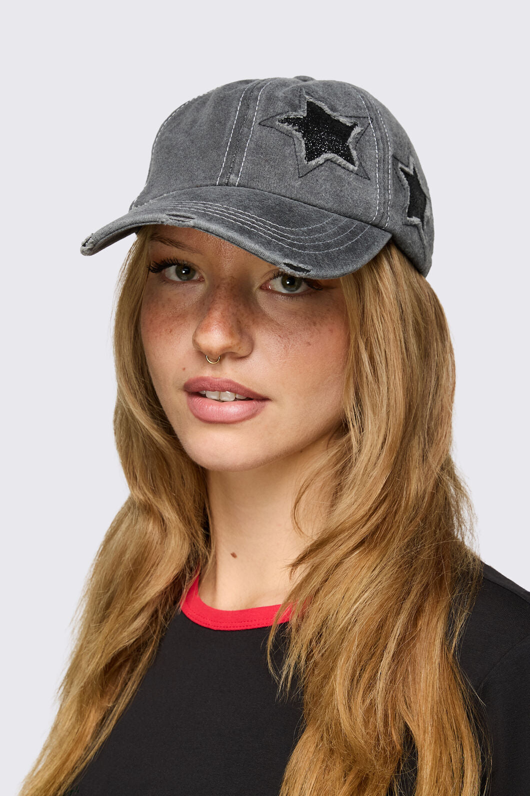 Dangerfield - Star Patch Denim Cap - dark-grey