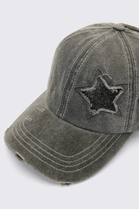 Dangerfield - Star Patch Denim Cap - dark-grey