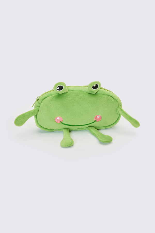 Dangerfield - Frog Plush Pencil Case - green