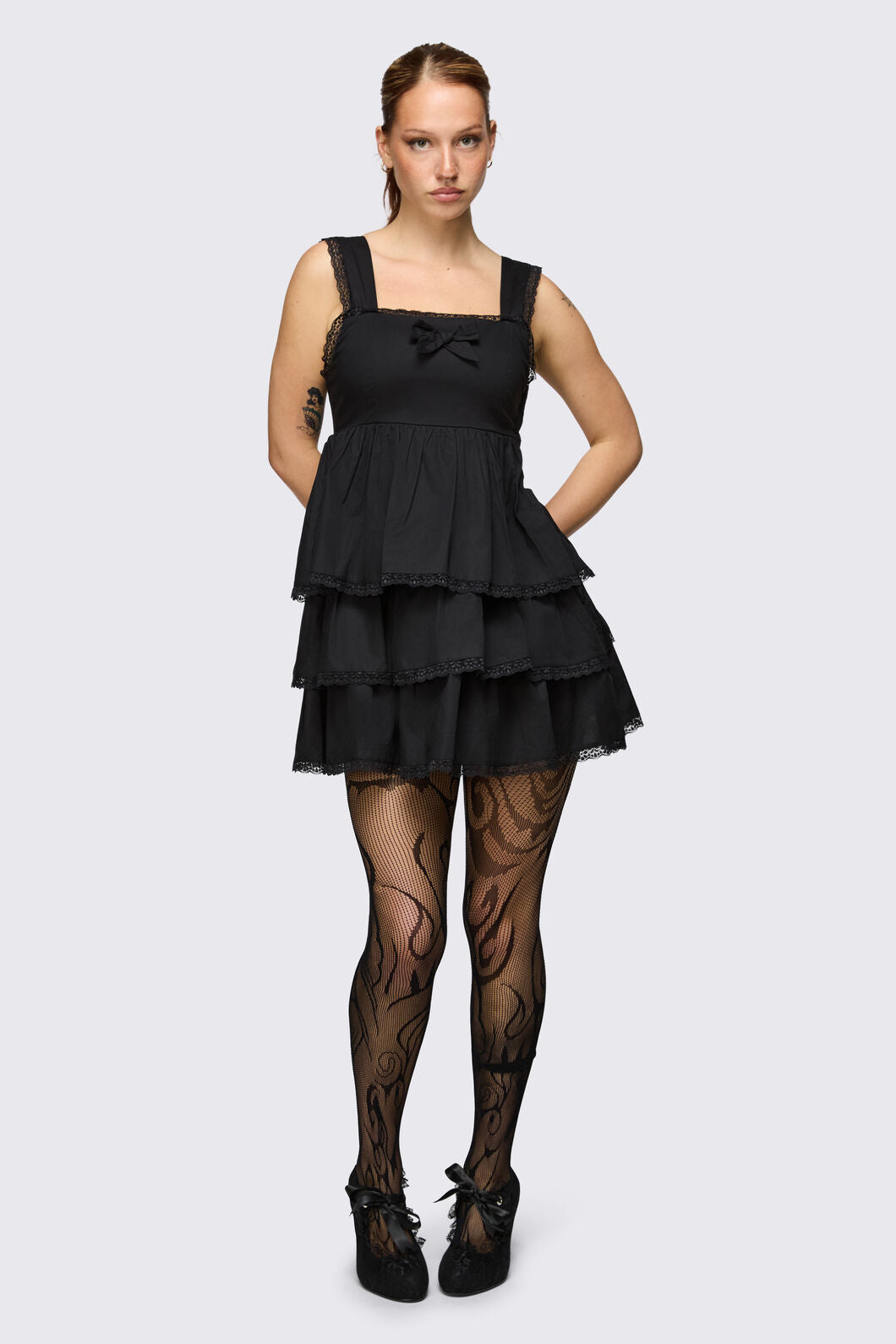 Dangerfield - Y2K Cyber Fishnet Tights - black