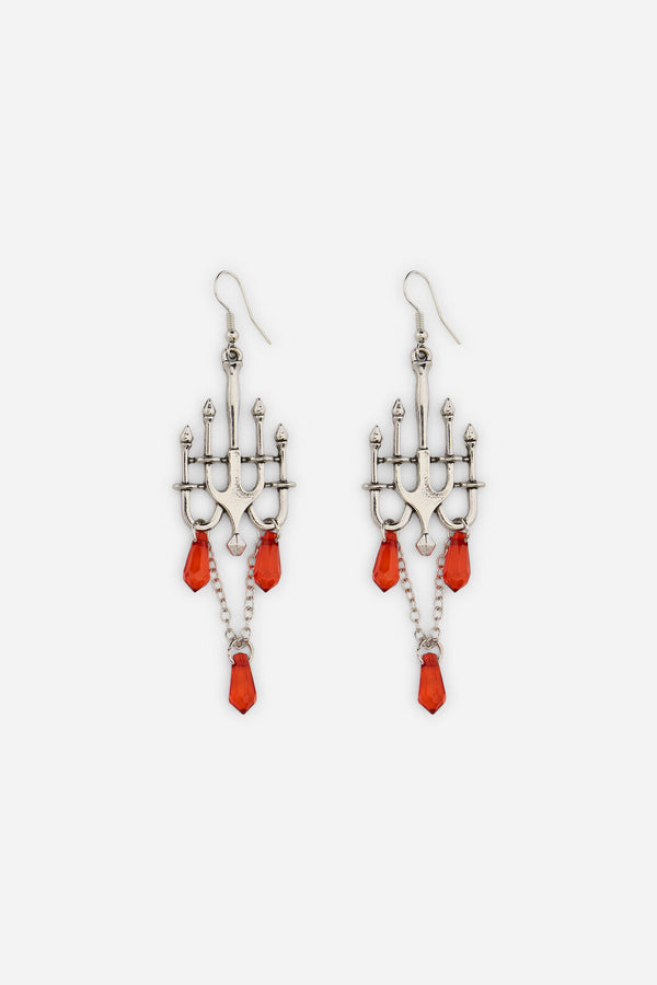 Dangerfield - Candelabra Goth Earrings - silver