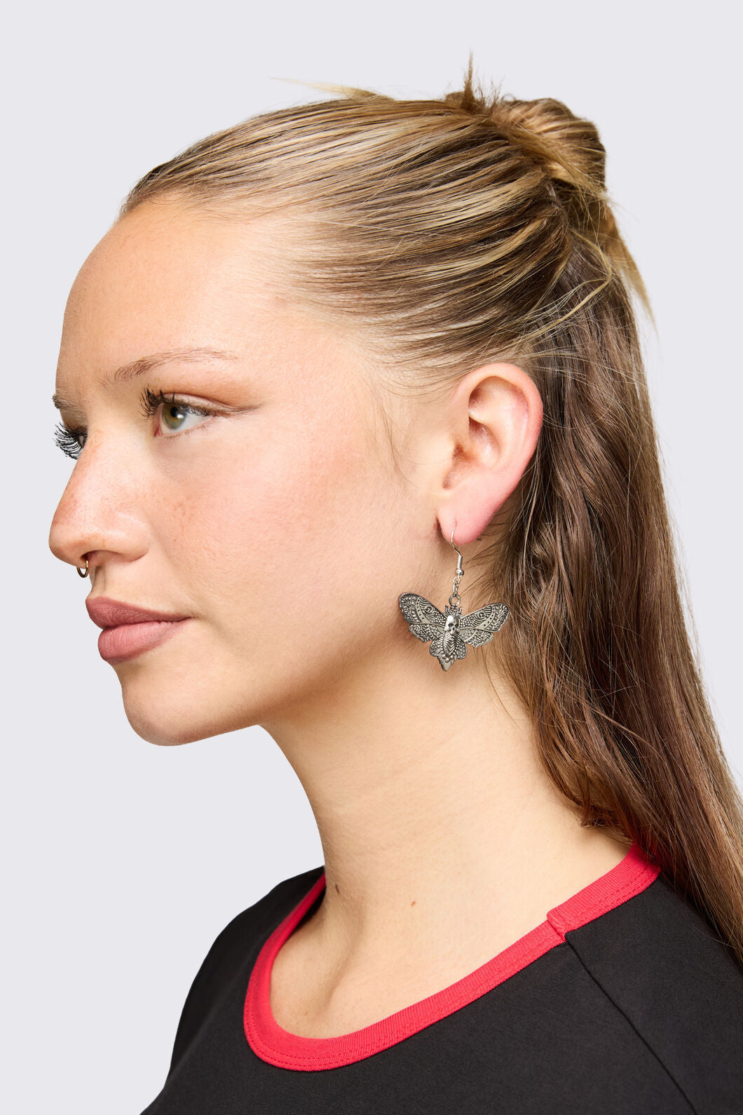 Dangerfield - Skull Moth Earrings - silver