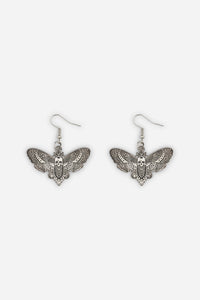 Dangerfield - Skull Moth Earrings - silver