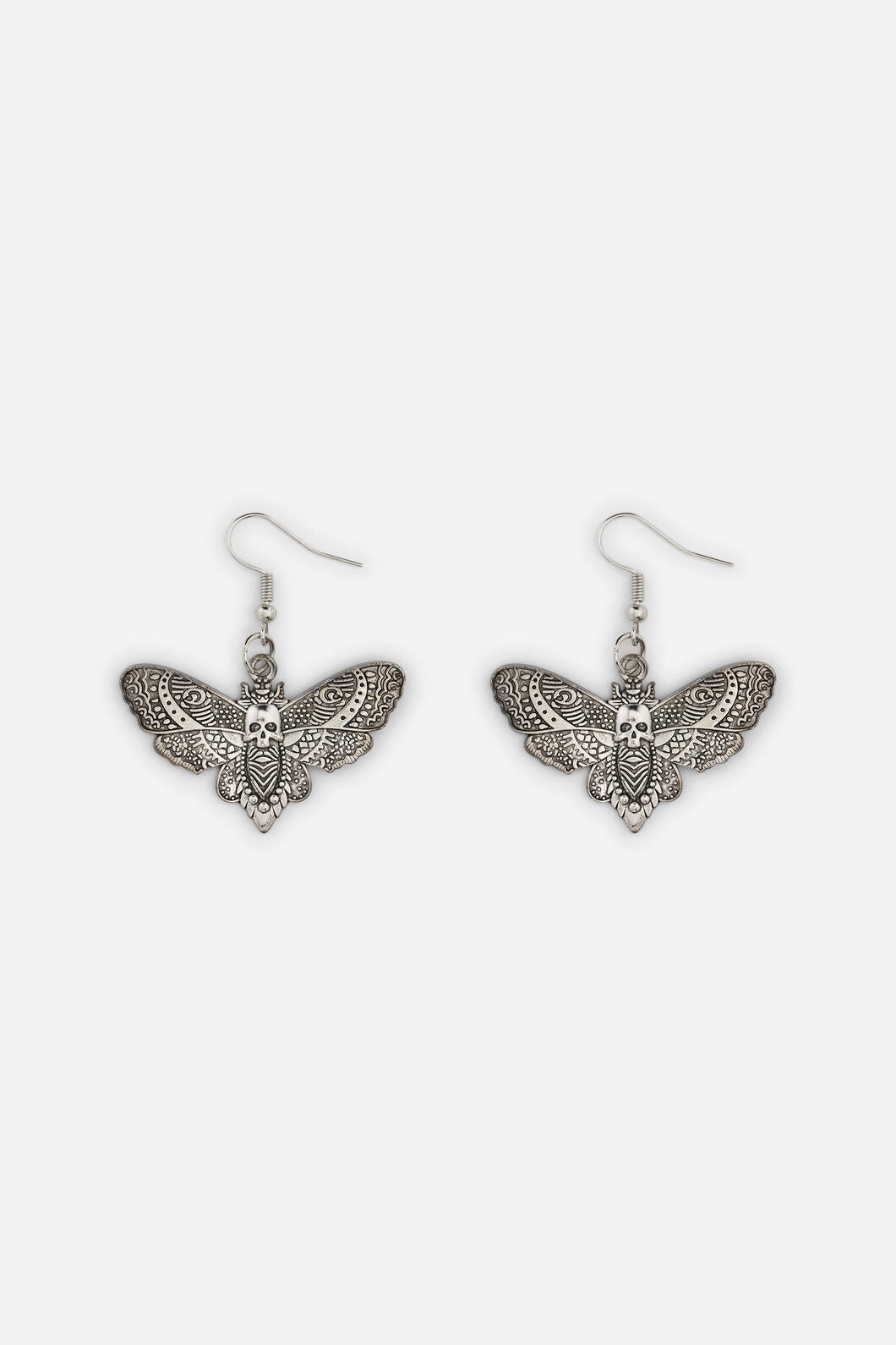 Dangerfield - Skull Moth Earrings - silver