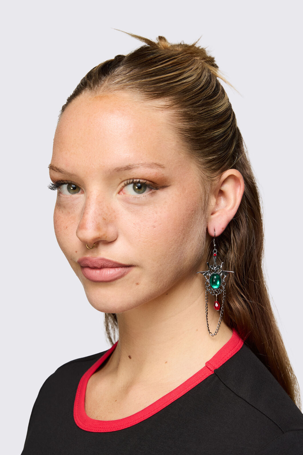 Dangerfield - Gothic Bat Drop Earrings - multi