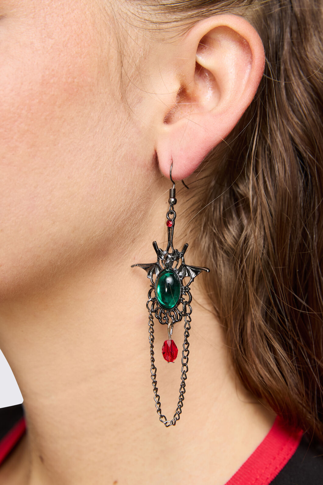 Dangerfield - Gothic Bat Drop Earrings - multi