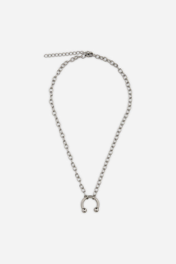 Dangerfield - Circular Barbell Necklace - silver