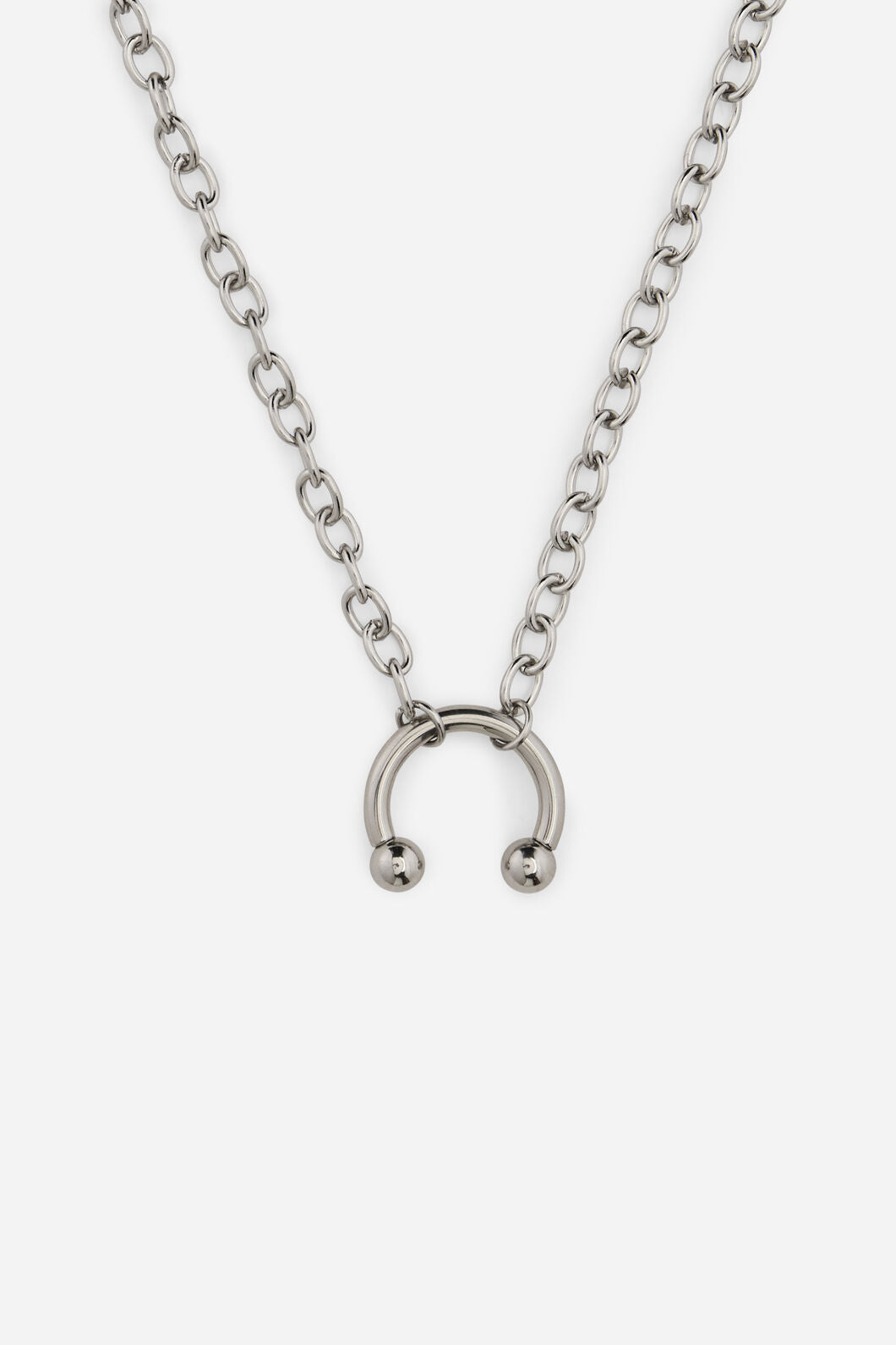 Dangerfield - Circular Barbell Necklace - silver