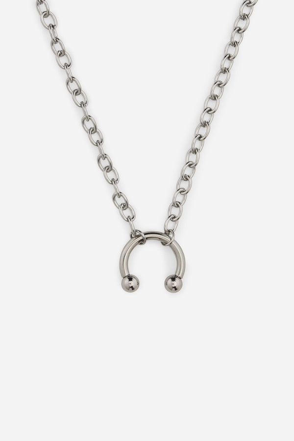 Dangerfield - Circular Barbell Necklace - silver