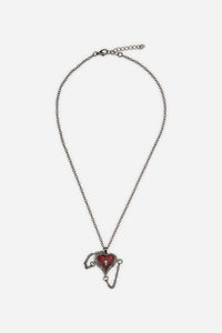 Dangerfield - Heart Chain Goth Necklace - black-red