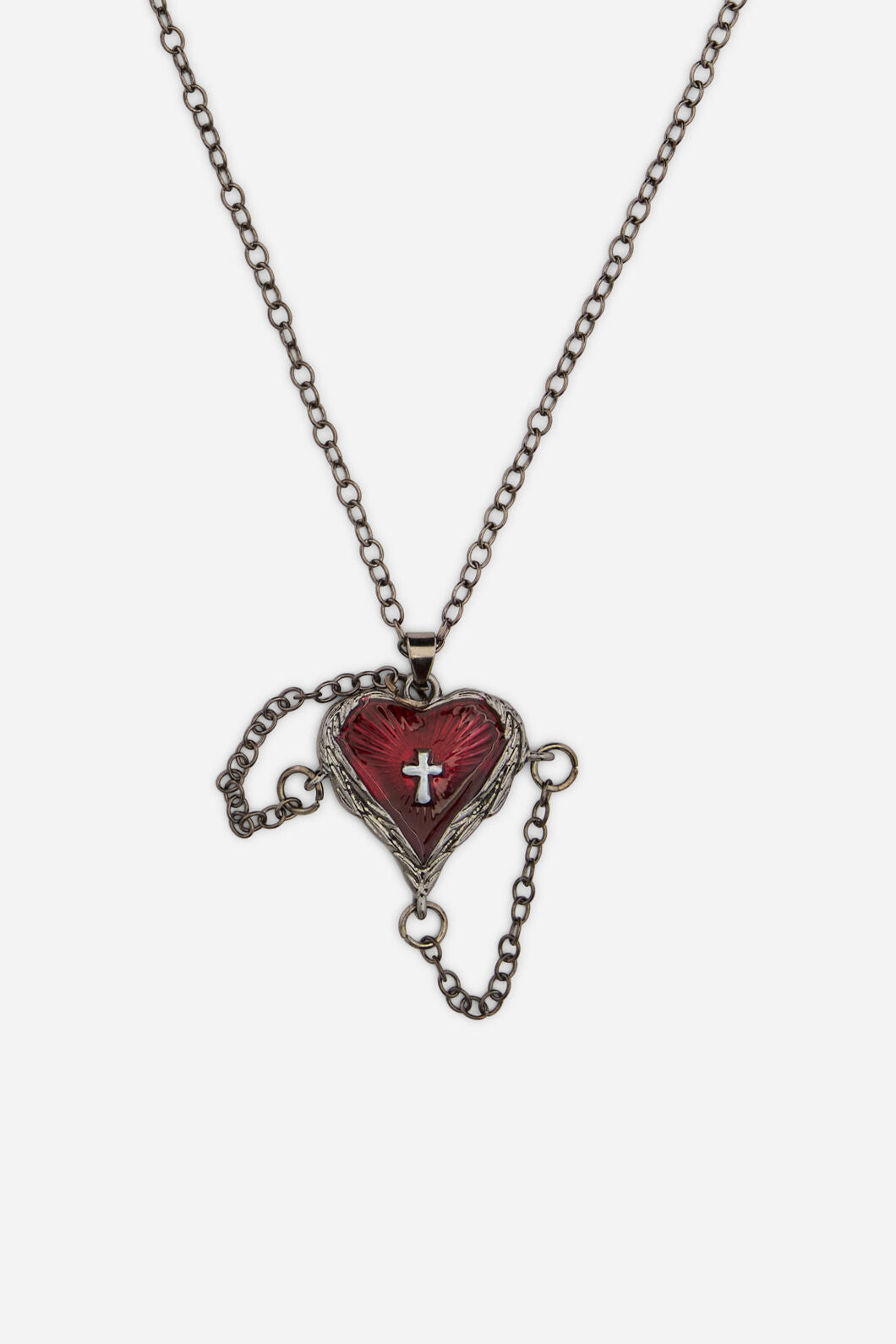 Dangerfield - Heart Chain Goth Necklace - black-red