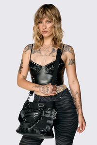 Dangerfield - Stud Chain Bag - black