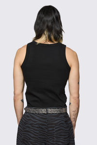 Dangerfield - Untamed Stripe Stud Belt - black-grey