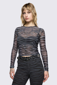 Dangerfield - Untamed Stripe Stud Belt - black-grey