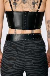 Dangerfield - Stud Low Slung Belt - black