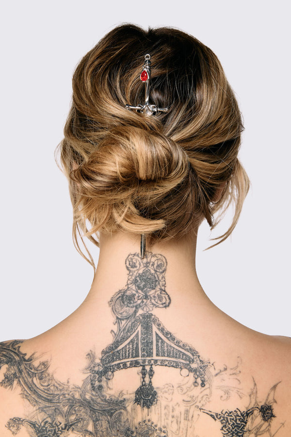 Dangerfield - Sword & Crystal Hair Pin - silver