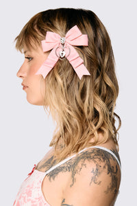Dangerfield - Pink Bow Charm Hair Clip - pink