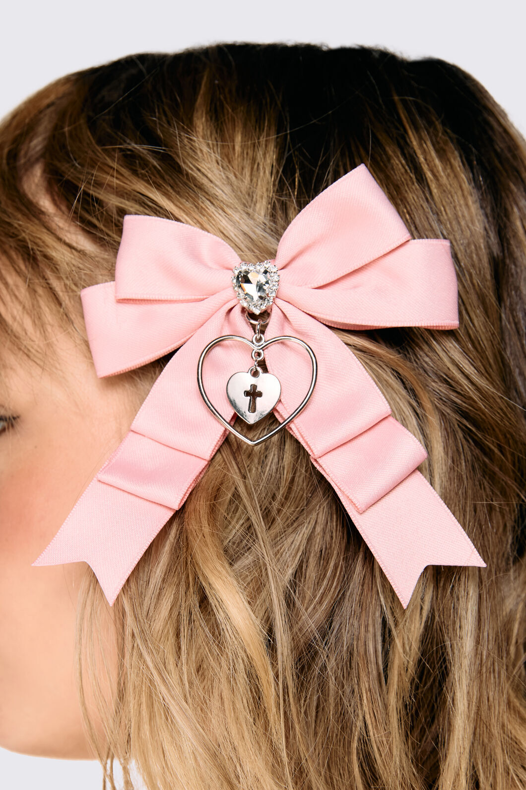 Dangerfield - Pink Bow Charm Hair Clip - pink