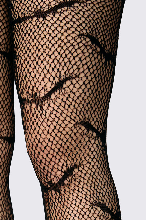 Dangerfield - Bat Fishnet Tights - black