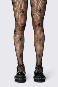 Dangerfield - Spiders Fishnet Tights - black