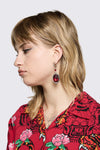 Dangerfield - Red Stone Earrings - silver