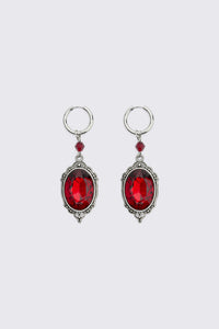 Dangerfield - Red Stone Earrings - silver
